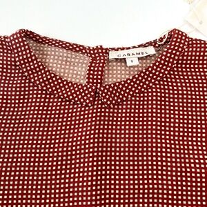 Caramel Red and White Kids Blouse